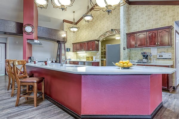 Interior view of a well-lit kitchen area