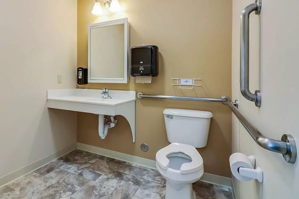 Interior view of a bathroom facility