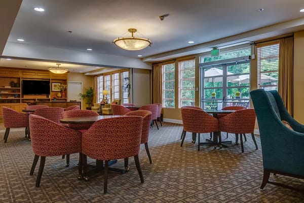 Interior common area with seating and sunlight
