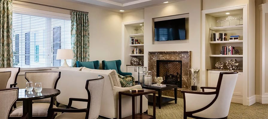 Comfortable common area with seating and decor