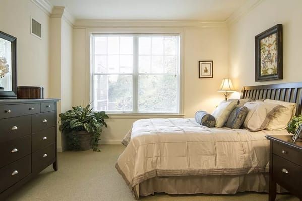Cozy bedroom in an assisted living facility
