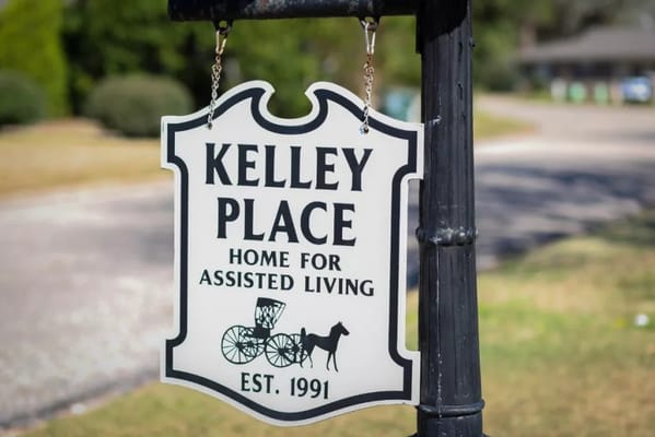 Sign for Kelley Place Assisted Living facility