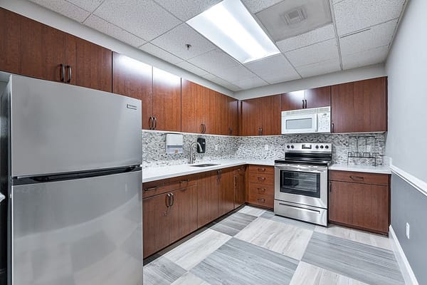 Well-equipped kitchen with stainless steel appliances