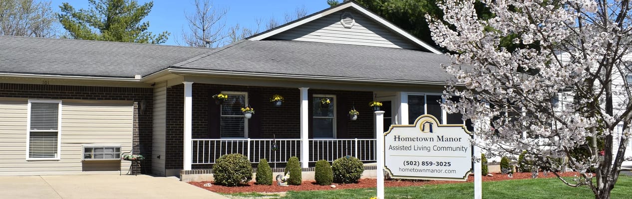 Exterior view of Hometown Manor Assisted Living Community