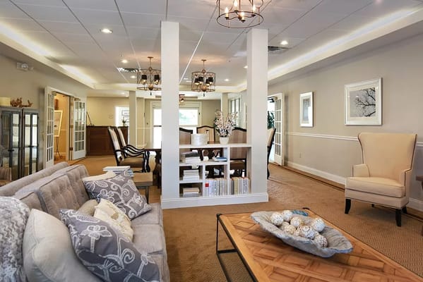 Cozy common area with seating and decor