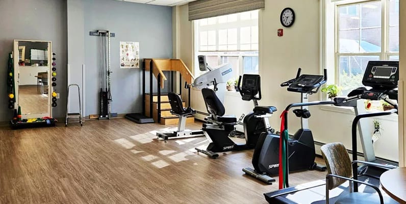 Well-equipped fitness area with exercise machines