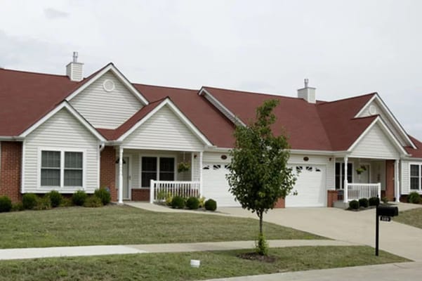 Exterior view of a residential-style memory care facility