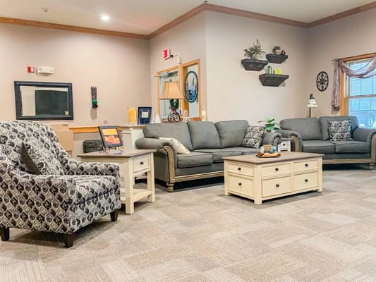 Comfortable lounge area with seating and decor