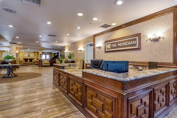 Interior view of the reception area at Meridian At Anaheim Hills
