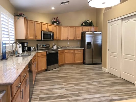 Bright and modern kitchen in an assisted living facility