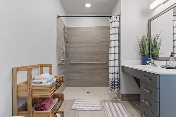 A well-designed bathroom with modern fixtures