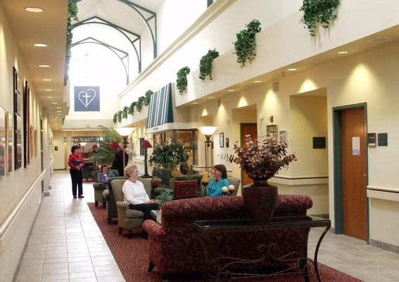 Residents enjoying a common area in the facility