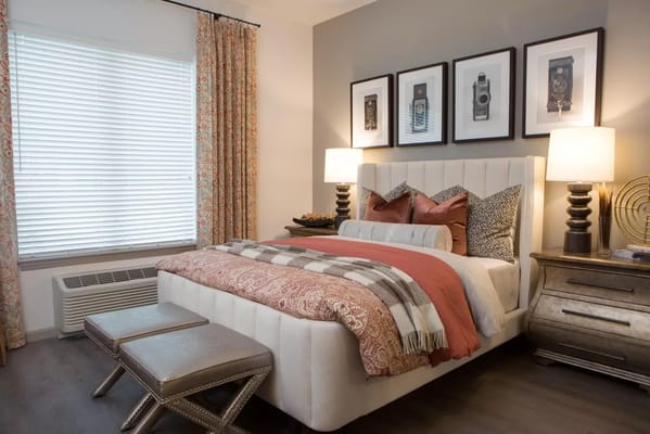 Cozy resident room with stylish decor and natural light