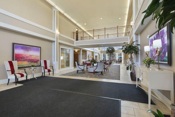 Bright interior view of the facility lobby