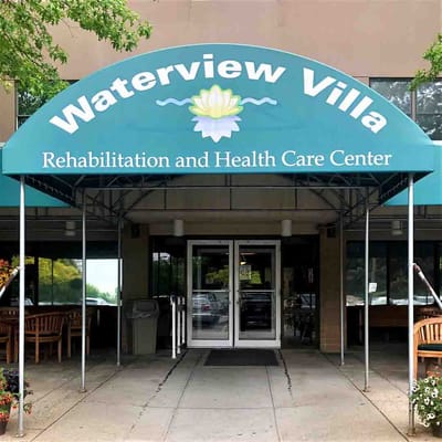 Entrance canopy of Waterview Villa Rehabilitation and Health Care Center