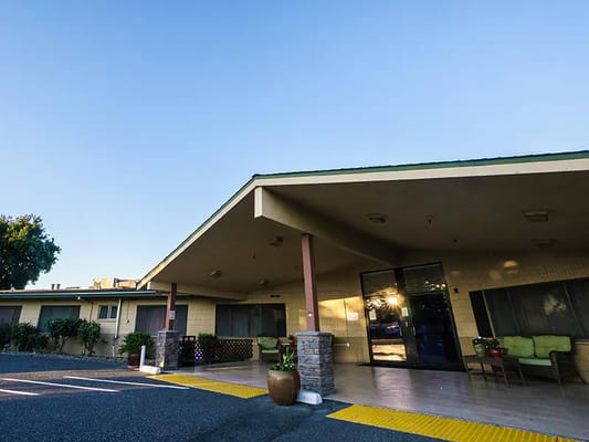 Exterior view of the Noble Care Center entrance