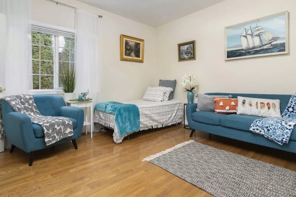 Cozy interior of a resident's room with furniture