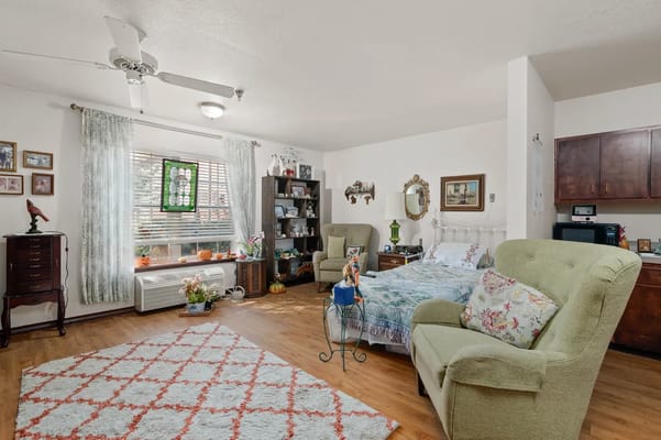 Cozy room setup with lounge chairs and decor