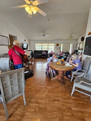 Residents engaging in an activity in a common area