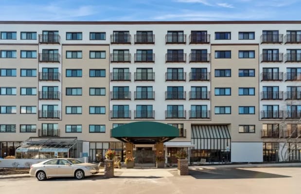 Exterior view of a senior living facility building