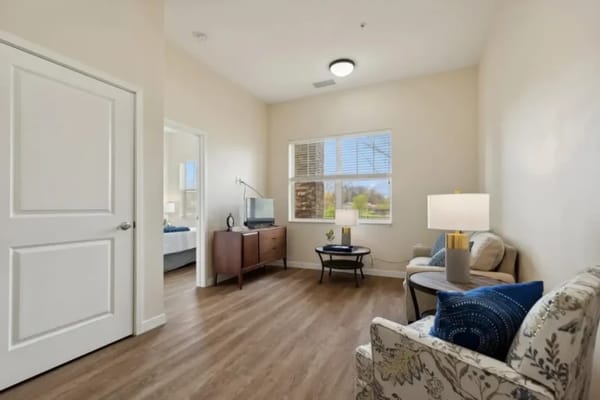 Bright interior living space with natural lighting