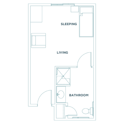 Architectural floor plan of a resident unit