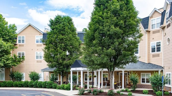 Exterior view of the assisted living facility entrance