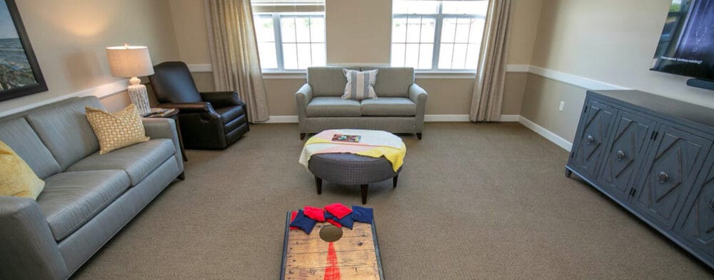 Common area with seating and natural light