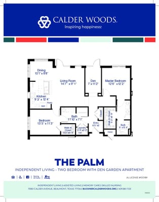 Floor plan of a two-bedroom apartment