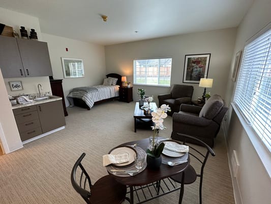 Cozy interior view of a resident room