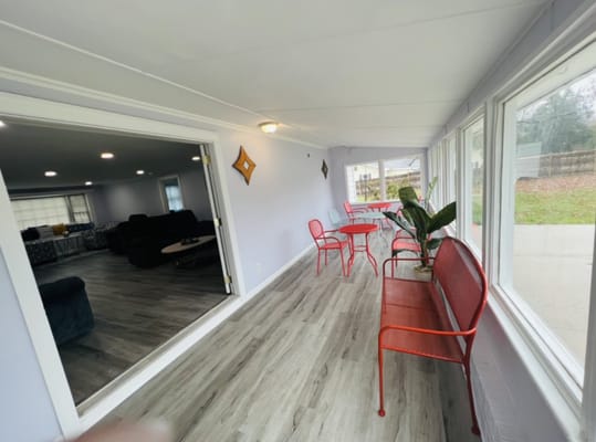 Common area with seating and natural light