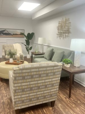 Comfortable seating area in a welcoming lounge