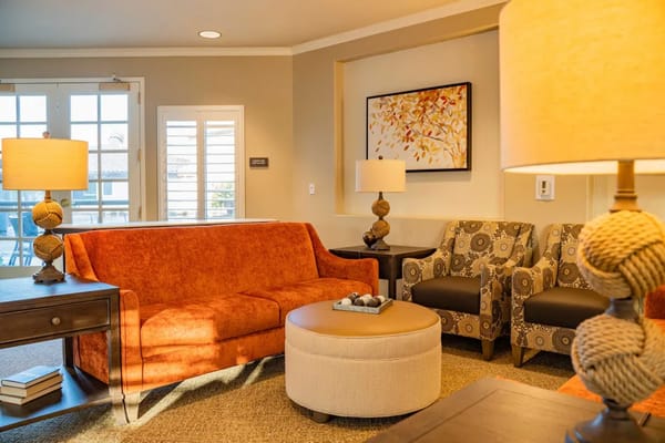 Cozy interior seating area with natural light