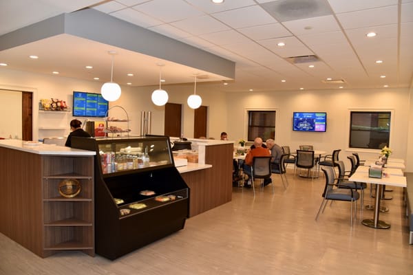 Dining area with residents enjoying their meal