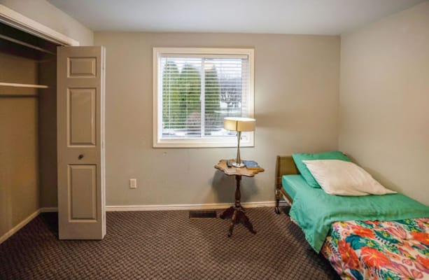 Simple resident room with bed and window
