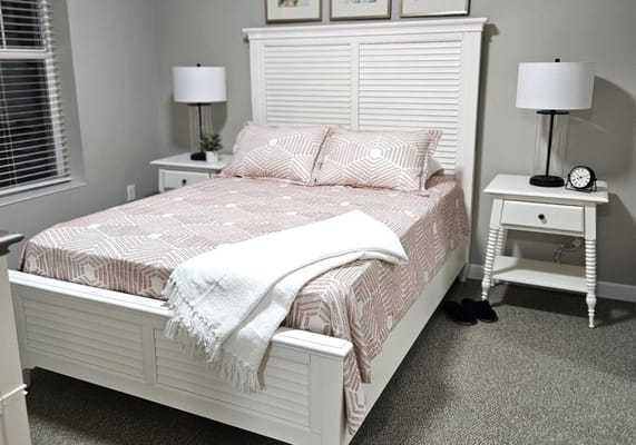 Cozy private resident bedroom with modern decor
