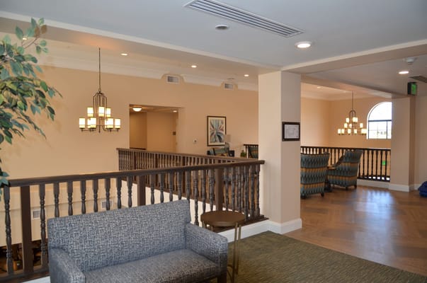 Interior common area with seating and lighting