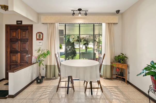 Interior common area with table and chairs