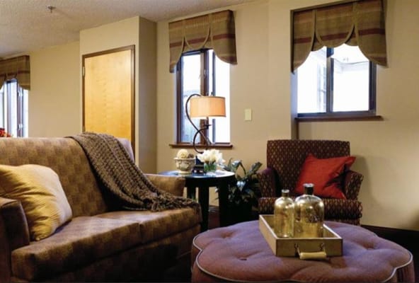 Inviting living room with comfortable seating and natural light