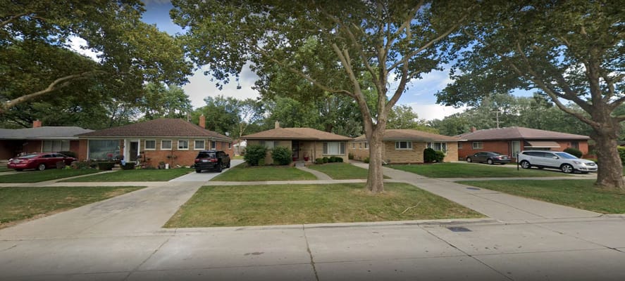 Residential houses in a suburban neighborhood