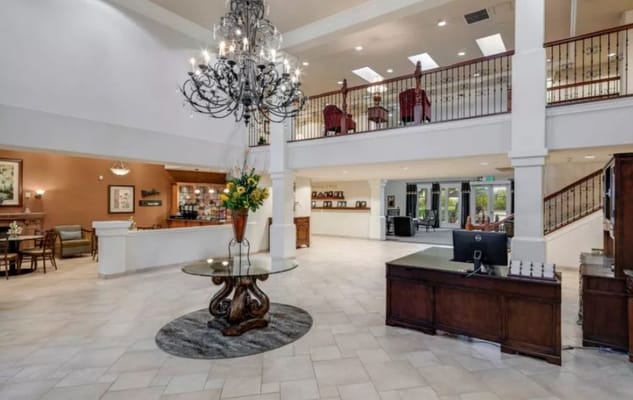 Elegant lobby of the assisted living facility