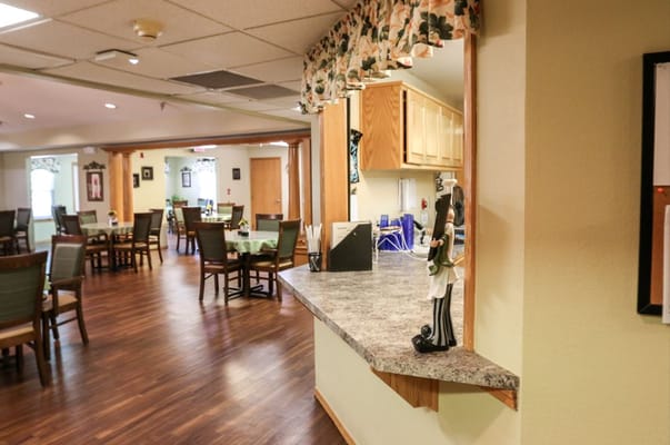 Dining area with tables and chairs