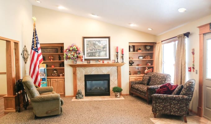 Cozy common area with seating and decor