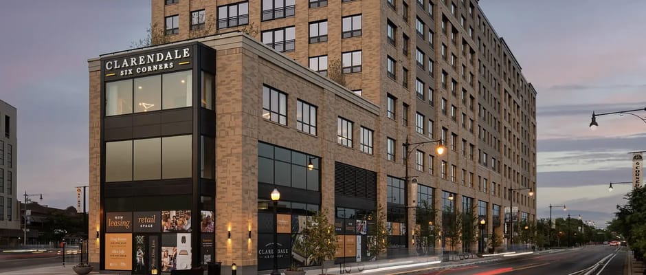 Exterior view of Clarendale Six Corners building