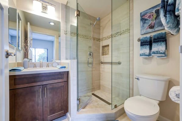 Modern bathroom with a walk-in shower