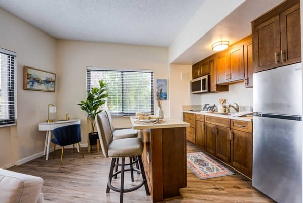 Bright interior of a modern kitchenette