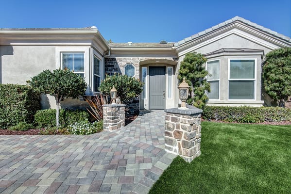 Exterior view of a senior living facility entrance