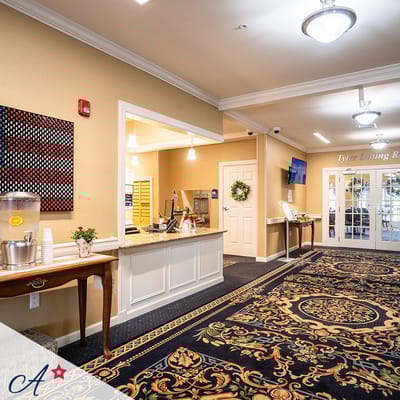 Interior view of the dining area with decor