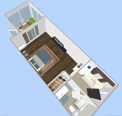 Architectural floor plan of a resident unit