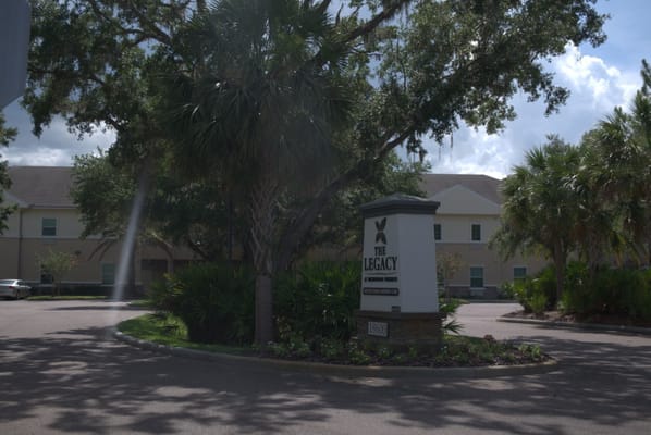 Exterior view of The Legacy at Highwoods Preserve entrance